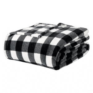 Black Buffalo Check Fleece Throw