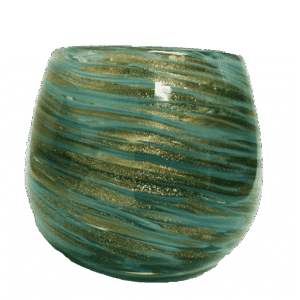 Blue & Gold Swirl Votive