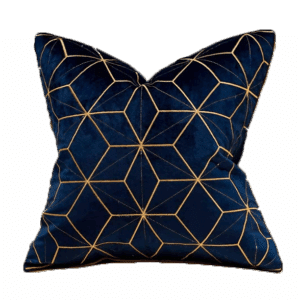 Velvet Pillow, Navy Geo