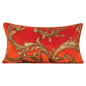 Orange Filigree Velvet Lumbar Pillow