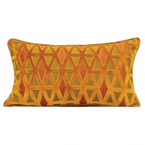 Orange Geo Velvet Lumbar Pillow