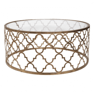 Gold Quatrefoil Coffee Table
