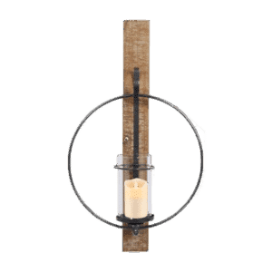 Wood & Metal Round Sconce