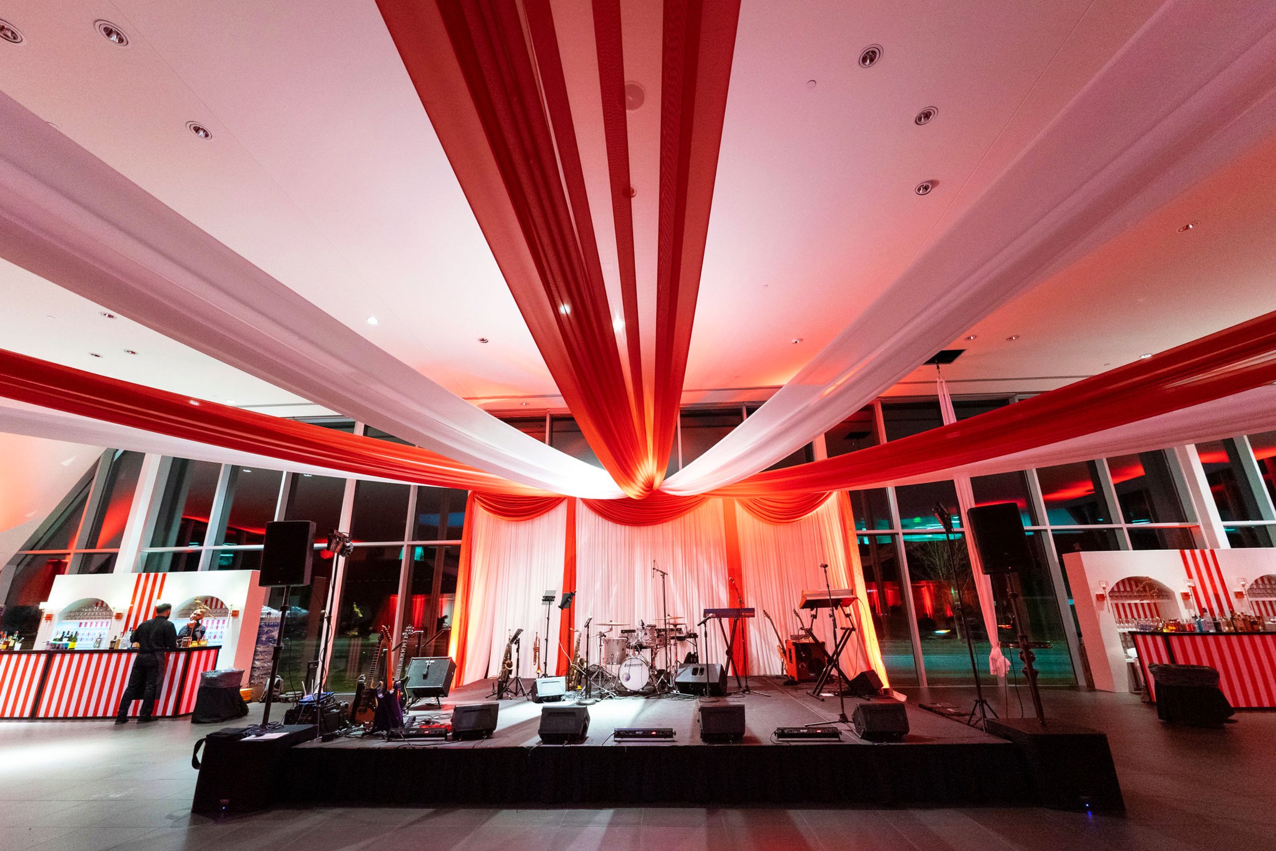 Aerial Draping at Corporate Event