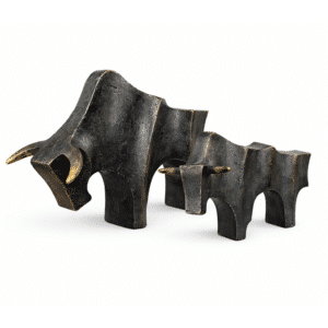 Bull Sculpture, Pair